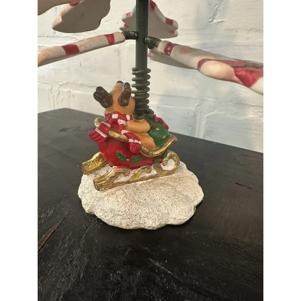 Vintage Shimmy Shake Santa Reindeer Sleigh Christmas Tree‎ Wiggle Wobble Springs